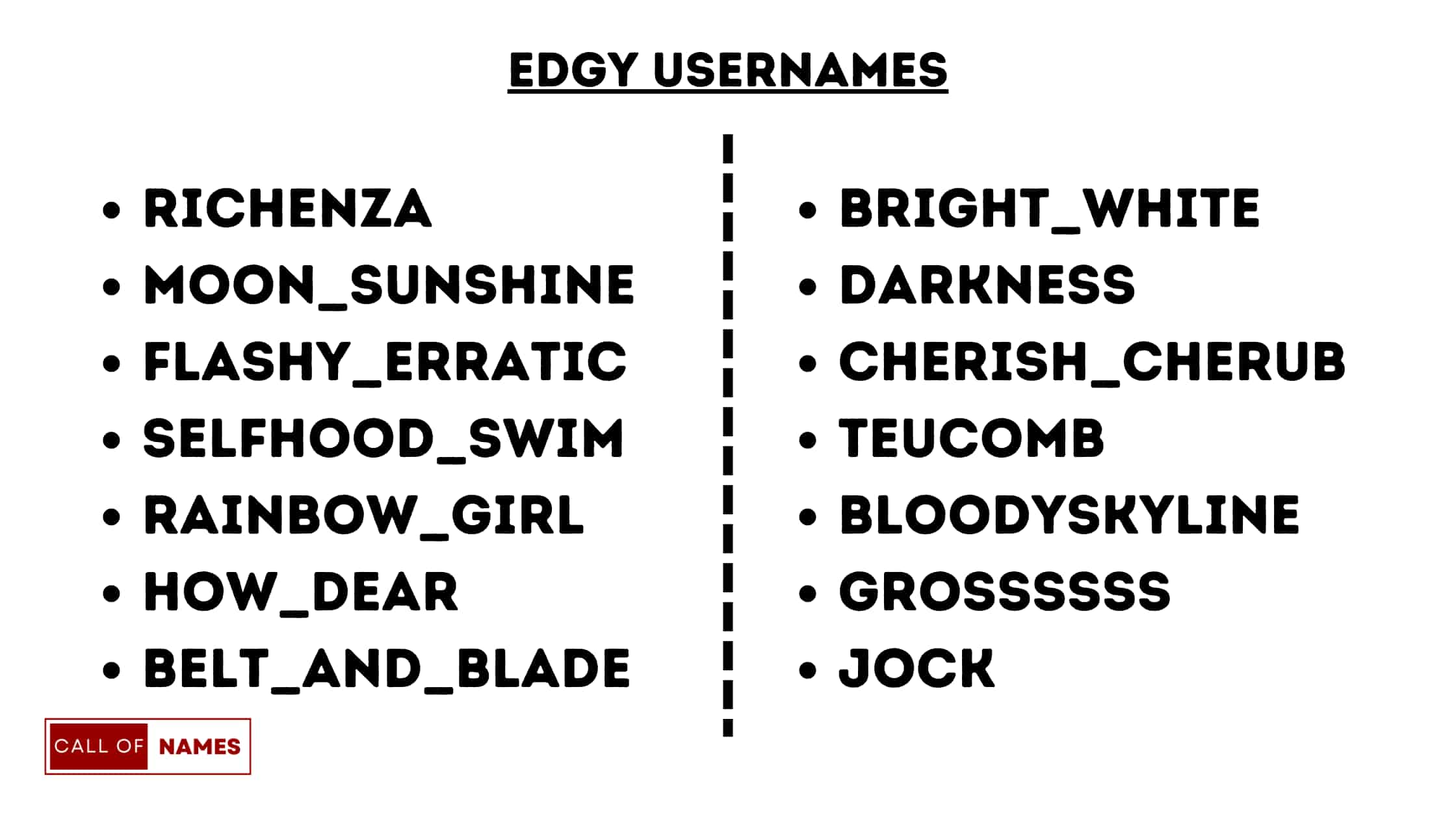 1300+ Best & Good Edgy Usernames Ideas - NamesDio