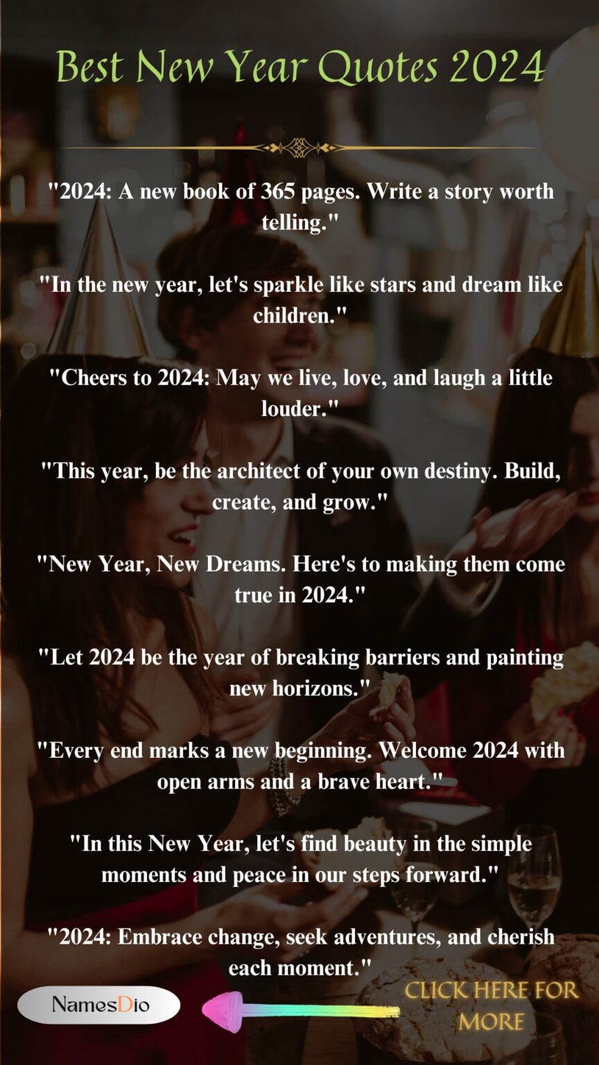 150 Best New Year's Quotes To Celebrate 2024 NamesDio